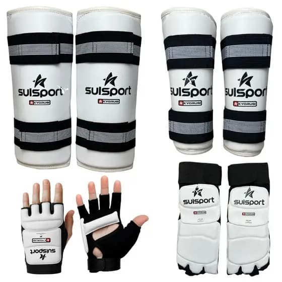 KIT PROTETOR CANELEIRA + MEIA + ANTEBRAÇO + LUVA DE TAEKWONDO SULSPORT