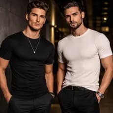 Kit 2 Camisa Masculina Americana  Estilo Rapper Gringa Modelo Slim Camiseta Basica Lisa Premium