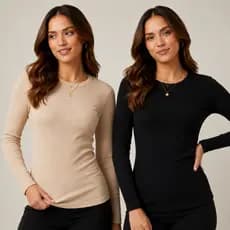 Blusa Segunda Pele Manga Longa Feminina Ribana Básica Lisa Confortável Justa Slim Base Look Academia