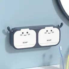 Saboneteira de parede autoadesiva em formato de chifre de veado, estilo desenho animado