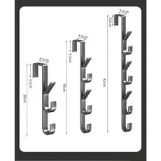 Gancho para Trás da Porta de Metal - Multiuso, com Múltiplos Ganchos, Ideal para Pendurar Roupas e Chapéus