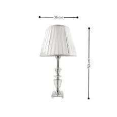 Abajur de Vidro e Metal 53cm Cúpula Branca