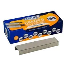 Grampos para Grampeador Escritório BRW 26/6 Galvanizado COM 5000 UNIDADES