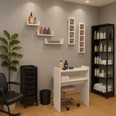 Expositor Fileira Mesa Manicure e Prateleirs U 20/30/40 Moderno Kit Para Manicure