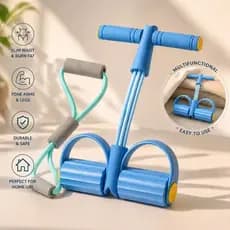 KIT Elástico Extensor Para Exercícios Em 8 + Aparelho Fitness Para Abdominal Ginastica