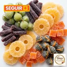MISTA DE 500 GRS DE ( FRUTAS CRISTALIZADAS ) FIGO , FIGO RECHEADO COM DOCE LEITE, BANANINHA ,ABACAXI,ABOBORA