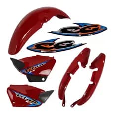 Kit Carenagem Cg Titan 125 Vermelha 2000 2001 2002 2003 2004 + Adesivos