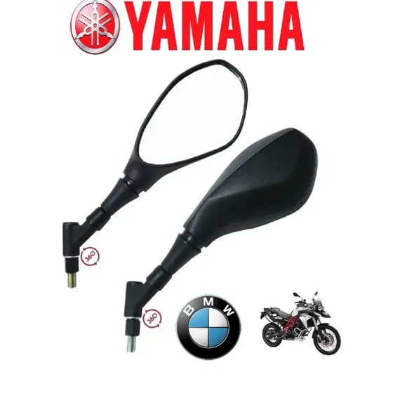 Retrovisor Moto Bmw Gs F800 Articulado Haste Curta Giro 360 Para Yamaha Fazer Ybr Lander Factor Xtz