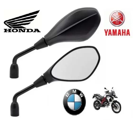 Retrovisor Moto Bmw Gs F800 Fixo Rosca Honda e Yamaha Haste Longa Normal Par Novo