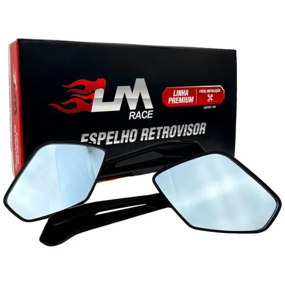 Espelho Retrovisor Moto Bajaj Dominar 400 Para Honda Yamaha Suzuki Dafra Universal Lente Convexa
