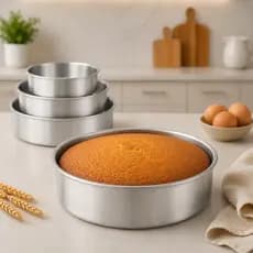 Forma Assadeira Redonda Alumínio Polido 3 Tamanhos 1,5L 2L 2,5L Bolo Torta Pão Assados