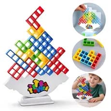 Jogo Equilibrio Tetris Brinquedo Montar Infantil Divertido Equilibrio Desafio Familia Viagem Criança