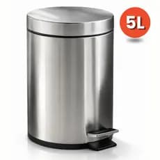 Lixeira Inox Pedal 5 Litros com Cesto Removível Banheiro Escritório Cozinha