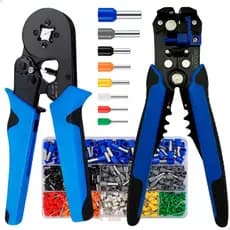 Kit Alicates de Crimpar Desencapador de Fios 800 Terminais