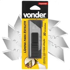 Laminas para Estilete Trapezoidal Industrial Estojo com 10 Lâminas Vonder