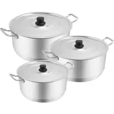 Kit Panela Caçarola Industrial Grande Alumínio para Restaurante Nº - 26, 28, 30