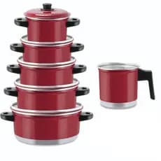 Jogo De Panela Caçarola Conjunto + Leiteira Kit 6 pçs Premium