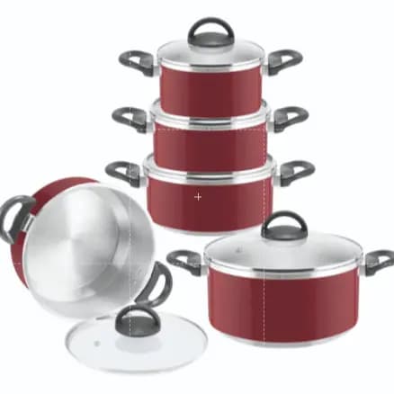 Jogo de Panelas Grande Conjunto caçarola Kit 5 pçs Grossa
