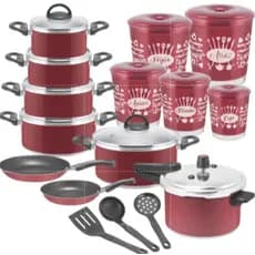 Conjunto de Panelas Caçarolas + Kit Mantimentos +  Panela de Pressão + kit Frigideiras - kit 16 pçs
