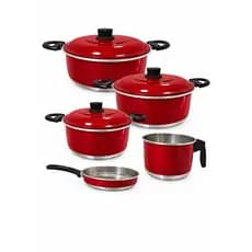 Jogo de Panela Conjunto com Frigideira e Leiteira ( Caneco) kit 5 peças