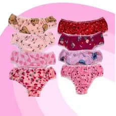 Calcinha Infantil menina Kit 10-5 un calcinhas bebê Calsinha menina 0 a 8 anos Algodão Calcinha 100% Algodão Enxoval