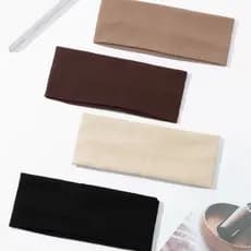 4 Faixas Cabelo Penteados e Esportes Branco, Preto, Marrom Claro e Caqui
