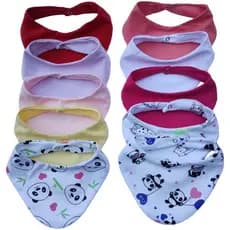 Kit com 3/6 Babador Bandana Bebê Infantil Estampadas Sortidas 100% Algodão Suedine