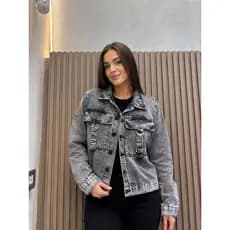 Jaqueta Marmorizada Premium Feminina com Bolsos Frontais com Argola