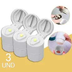 Kit 3 Und Porta Comprimido Multiuso Com Cortador E Amassador Armazenamento Duplo OFERTA