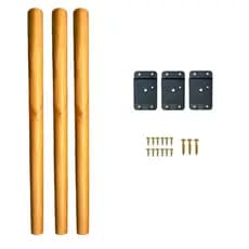 Conjunto 3 Pés Palito Madeira 60cm Retrô Com Kit Instalação Para Mesa Mesinha de Centro Cadeira Puff Aparador PROMOÇÃO
