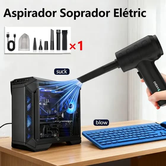 Vedo 2 em 1 Ventilador Soprador Elétrico Turbo Ar Sem Fio Portátil Com Aspirador Função