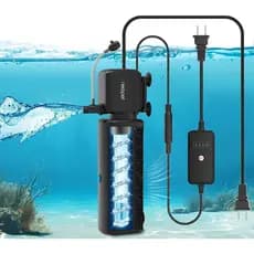 NewPet Filtro para Aquário com Luz UV e Esponja, Timer para Água Verde, Modos Aeração e Chuva, Água Doce ou Salgada