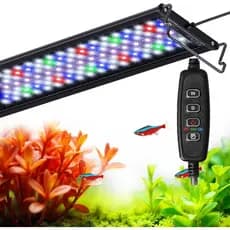 LED para Aquário Espectro Total com Timer Controle de Brilho Modo Automático Dia e Noite para Plantas de Água Doce