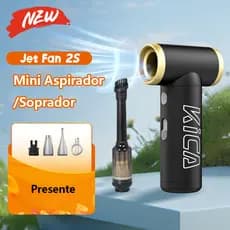 Mini Aspirador e Soprador Portátil 4 em 1 Kica Elétrico Turbo Jet Ar Para Inflável E Aspirador