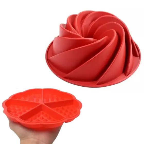 Forma De Bolo Pudim Vulcão Silicone Forno Air Fryer Brinde