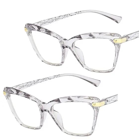 Kit 2 Armação Óculos Grau Diamante Cristal Gatinha Feminino Infraganti