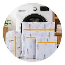 Kit 4 Sacos Para Máquina Lavagem De Roupas Delicadas Íntimas Colors Abacaxi
