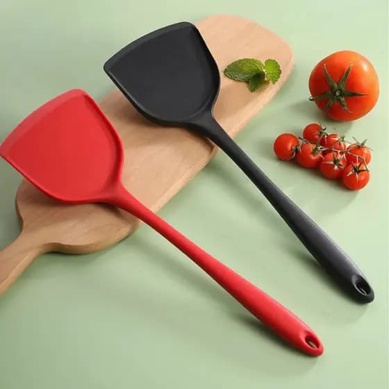 Espátula Larga Silicone Antiaderente Utensílio Massas Cozinha Cabo Maciço