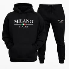 Conjunto Moletom Flanelado Milano Italia Blusa Canguru + Calça Masculino Feminino Premium