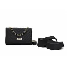 Chinelo Feminino de Dedo + Bolsa Rhafig Tamanco Nuvem Cloud Ortopédica Antiderrapante