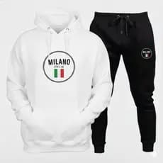 Conjunto Moletom Canguru Premium Flanelado + Calça Milano Italia Feminino Masculino