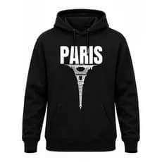 Blusa De Frio Moletom Paris Torre 100% Algodão Flanelado Masculino Feminino Branco Preto Bege