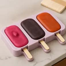 Formas Picole Silicone 50 Palitos 3 Cavidades Molde Sorvete