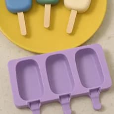 KIT 2 formas Silicone Picolé Com Tampa 100 Palitos Sorvete Geladinho