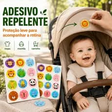 Kit 36 Adesivo Repelente Infantil de Citronela Natural Anti Mosquito Sai Mosquito