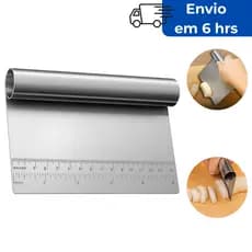 Espátula Tubular Inox 15cm Prática Cortador e Raspador Multiuso para Massas, Bolos e Legumes