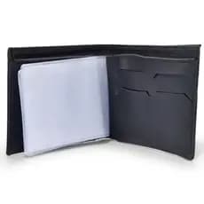 Carteira masculina preta com porta cartão e plástico para documentos Versátil Leve Dia dos Pais