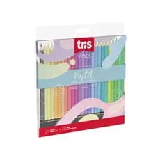 LAPIS DE COR VIBES TONS PASTEL 24 CORES + LAPIS 6B TRIS