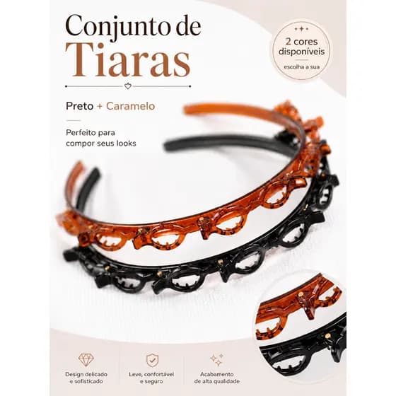 Kit Tiaras de Cabelo com Presilhas hair twister cabelo moda /head para mulheres, cabelo transição capilar