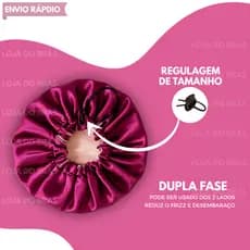 Kit 2 Touca de Cetim com Regulador Luxo Dupla Face Cabelo Dormir Antifrizz Cabelo